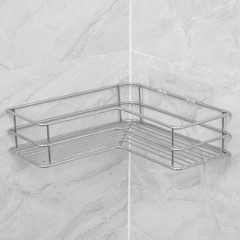 SUS304 Stainless Steel Corner Shower Caddy dengan Perekat