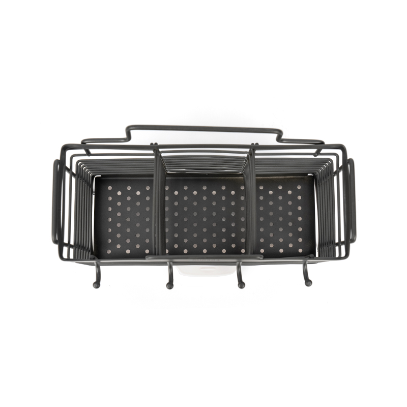 Rak Pengering Piring 3 Kompartemen dengan Tempat Perkakas