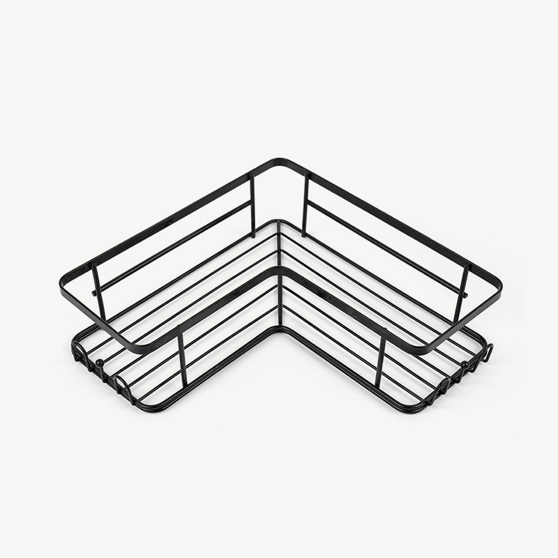 Caddy Shower Sudut Hitam Terpasang di Dinding Baja Tahan Karat