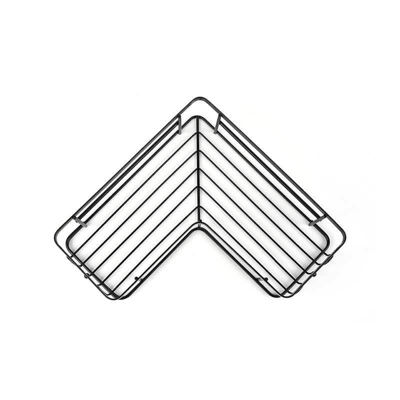 Caddy Shower Sudut Hitam Terpasang di Dinding Baja Tahan Karat