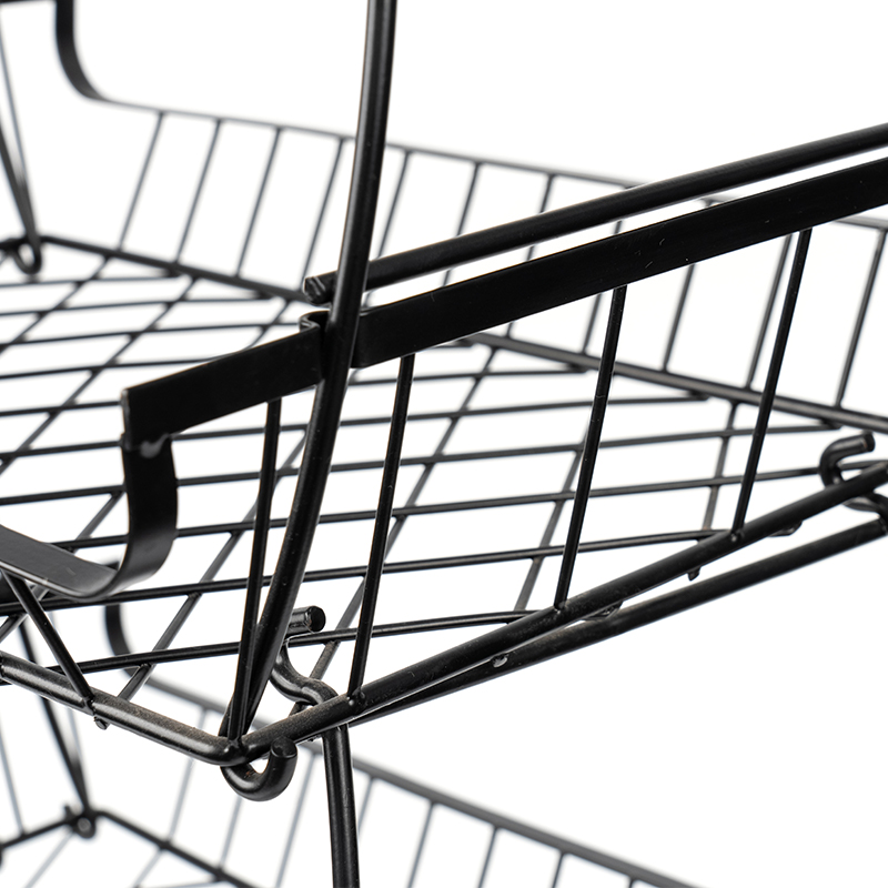 Keranjang Buah & Sayuran 4 Tingkat yang Dapat Ditumpuk dengan Roda Bergulir