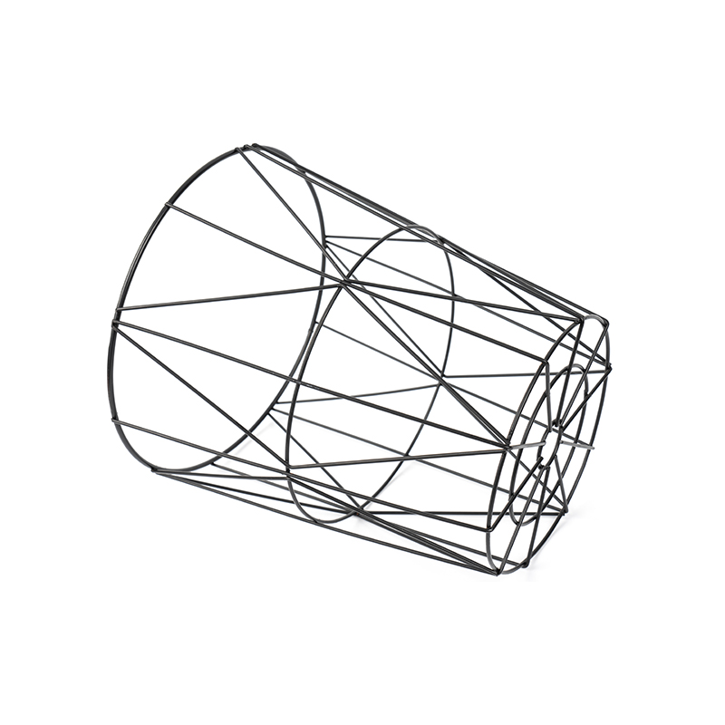 Tempat Sampah Wire Mesh Bulat Hitam untuk Kantor & Kamar Tidur