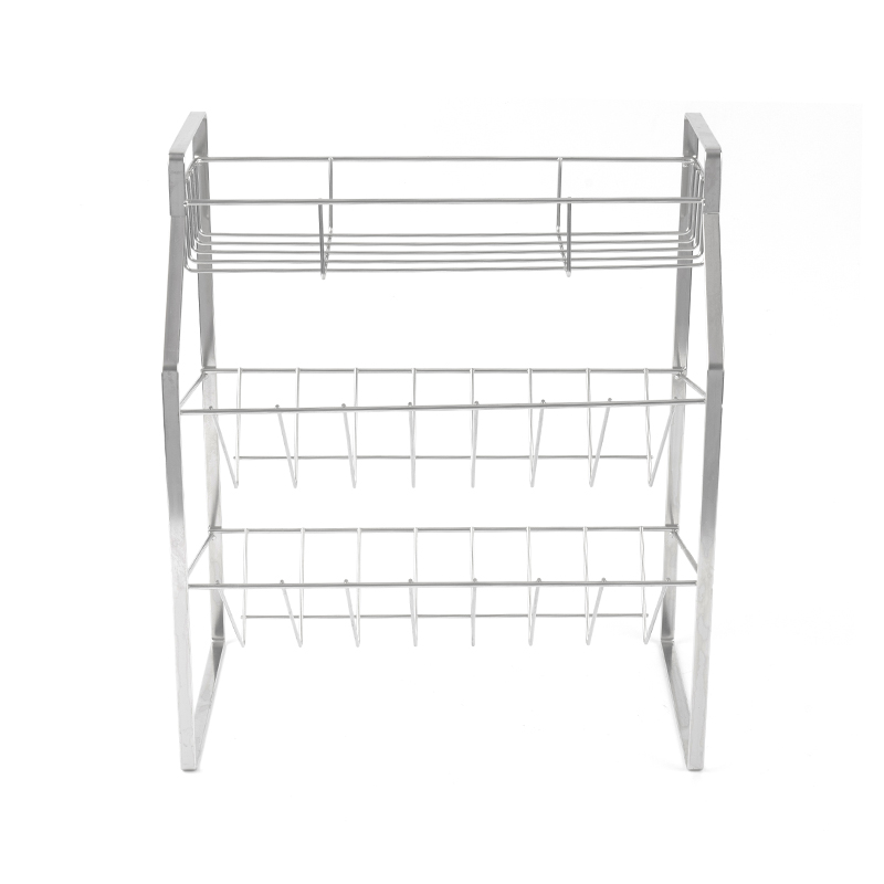 Rak Bumbu Hitam 3 Tingkat dengan Pemasangan di Dinding untuk Dapur