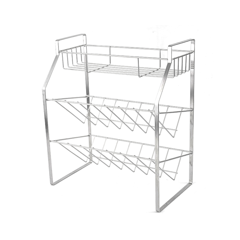 Rak Bumbu Hitam 3 Tingkat dengan Pemasangan di Dinding untuk Dapur