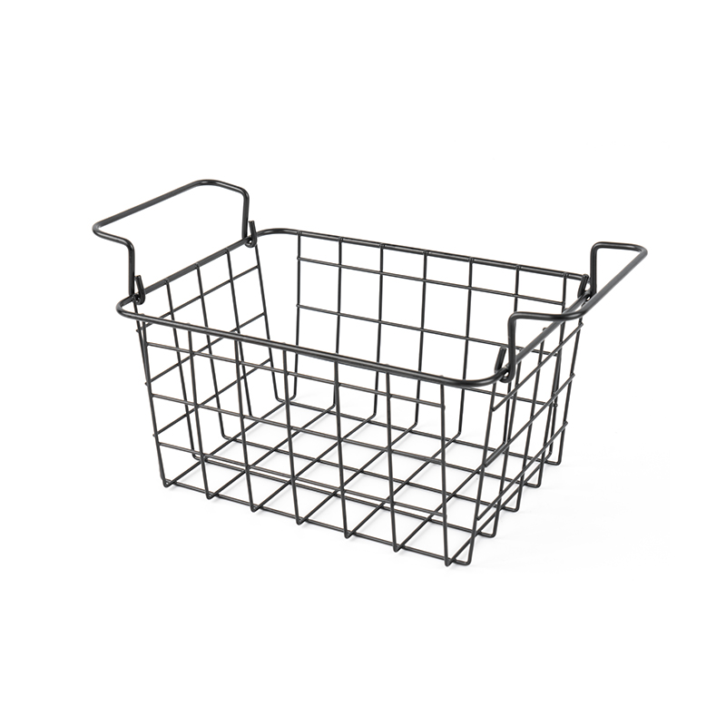 Tempat Penyimpanan Utilitas Stackable Wire Mesh Logam, Persegi Panjang Besar