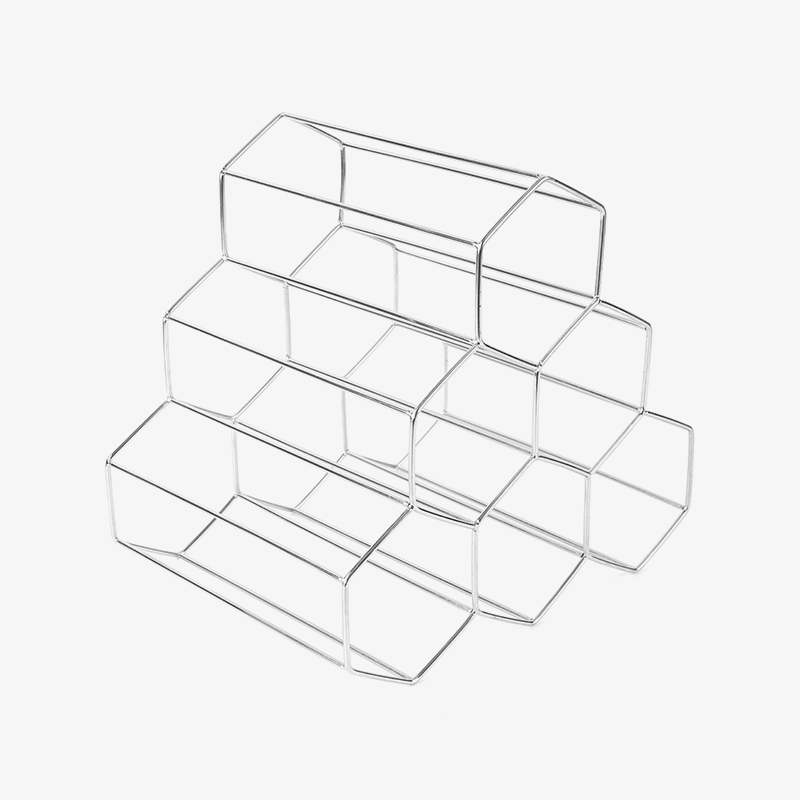 Rak Botol Anggur Berdiri Bebas 3 Tingkat untuk Meja