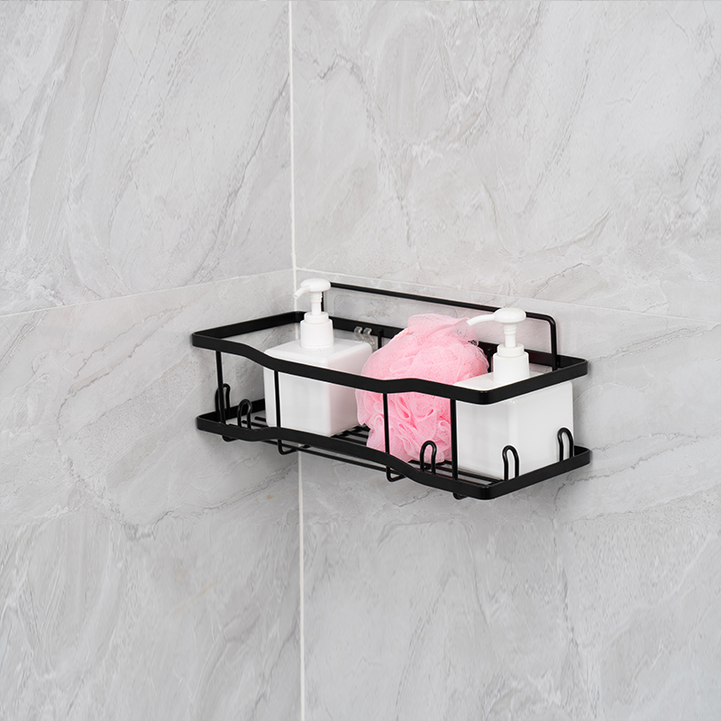 Keranjang Penyimpanan Kawat Logam Terpasang di Dinding untuk Dapur & Kamar Mandi