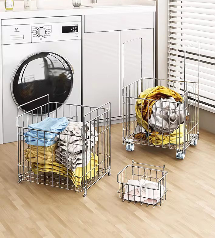 Kemajuan teknologi apa yang mengurangi berat keranjang pakaian kotor dari logam?