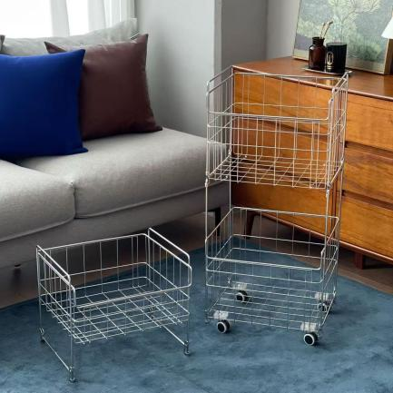 Keranjang cucian tarik tiga tingkat yang bergaya dan praktis